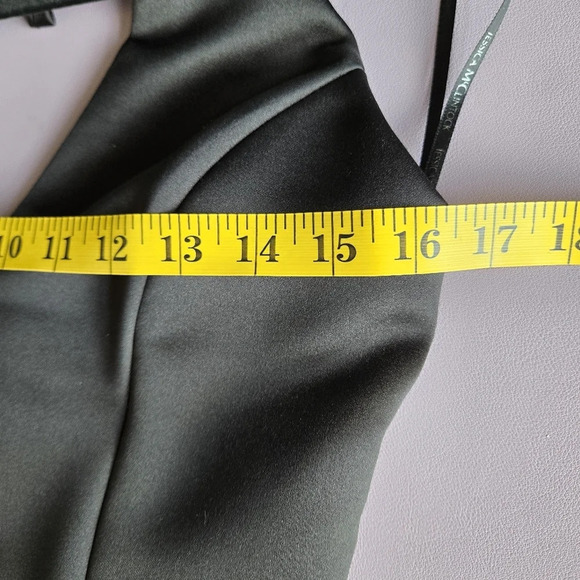 Scott McClintoch Vintage Black Tie Satin Gown‎ Rhinestone Buckle Belted Size 8 - Picture 10 of 15